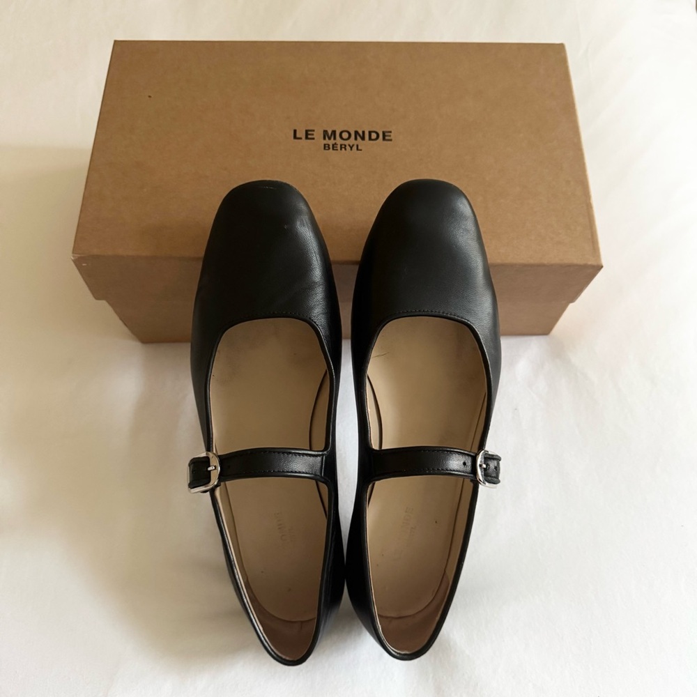 Le Monde Béryl - Black Mary Jane Leather Shoes, Size 40